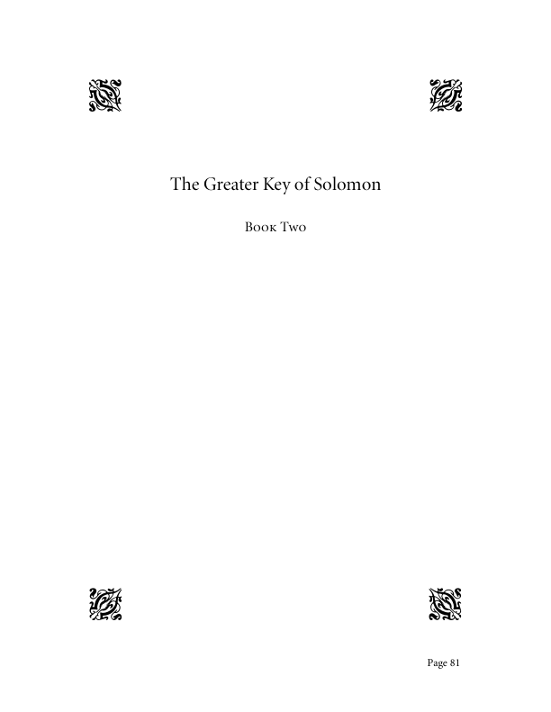 The Greater Key Of Solomon