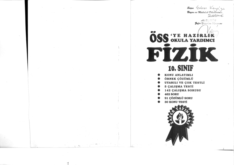 10. Sınıf Fizik Ders Kitabı - Zafer Yayınları