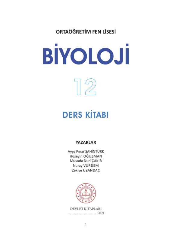 12. Sınıf Biyoloji Ders Kitabı