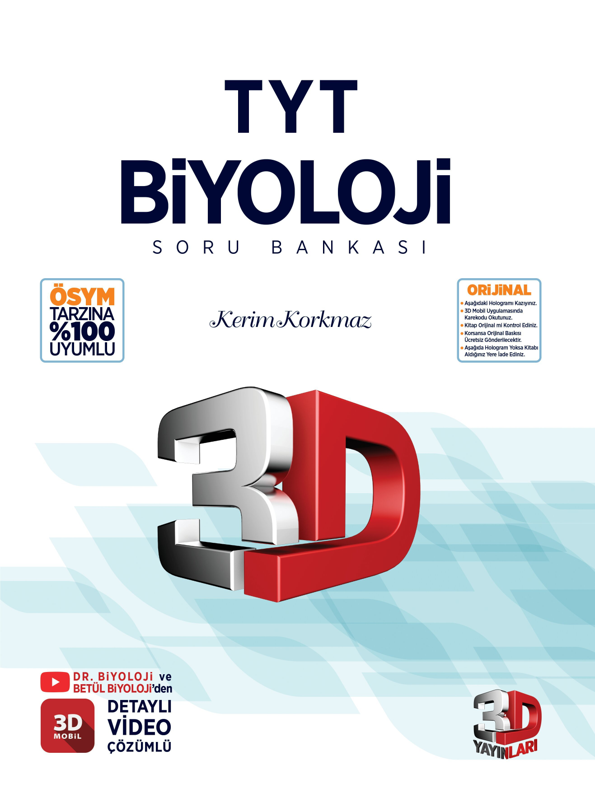 2023 3D Yayınları TYT Biyoloji Soru Bankası