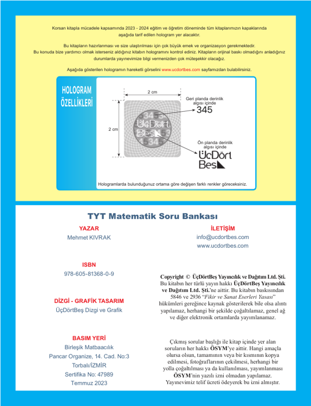 345 TYT Matematik SB 2024 Edition