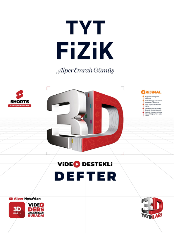 3D TYT Fizik Video Destekli Defter