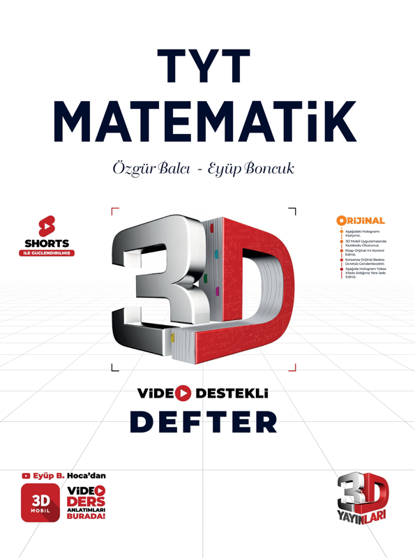 3D TYT Matematik Video Destekli Defter 2024