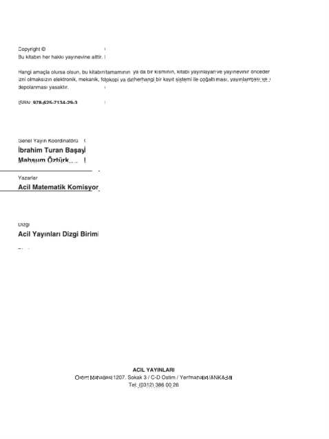 Acil 2023 11. Sınıf Matematik Soru Bankası