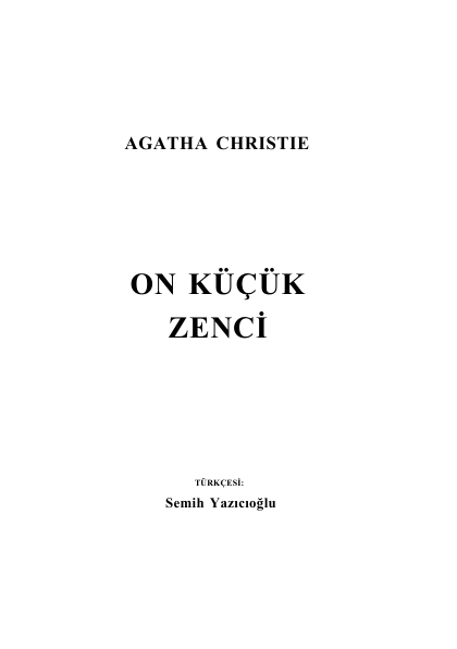 On Küçük Zenci: Polisiyenin Şaheseri