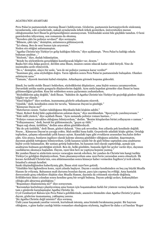 Ahmet Ümit Agatha'nın Anahtarı