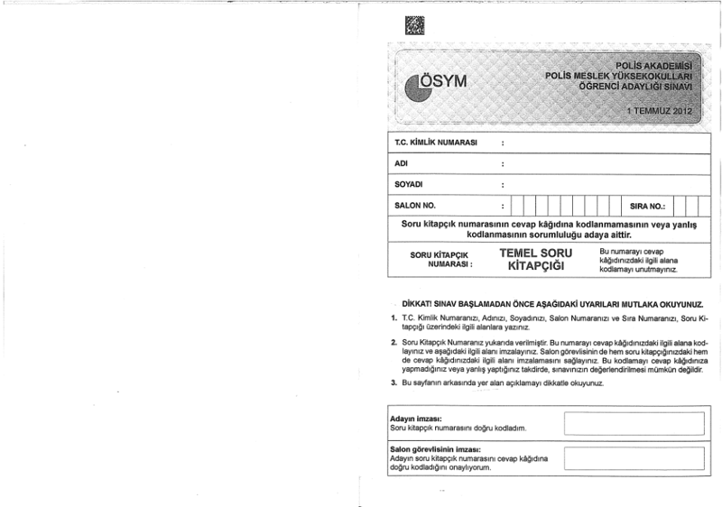 Akıllı Adam PMYO 2009-2012 Soruları
