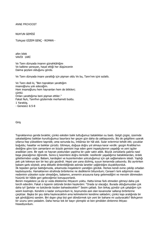 Anne Provoost Nuh'un Gemisi