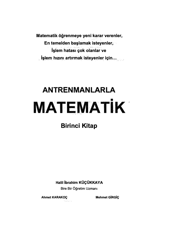 Antrenmanlarla Matematik 1 Akıranın Kitap Dünyası 2