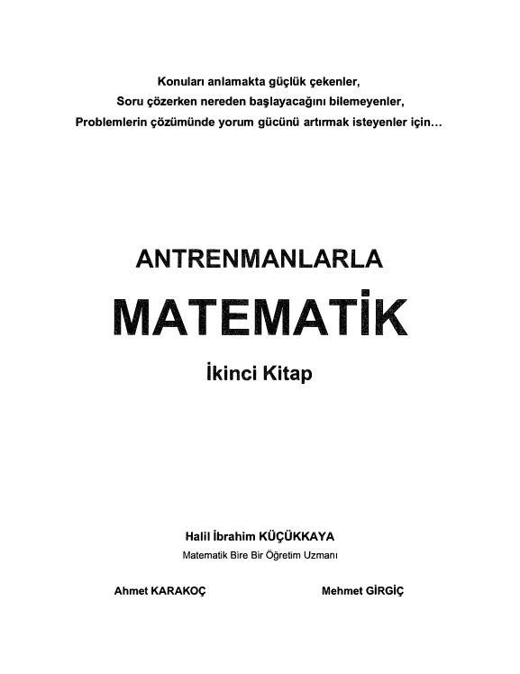 Antrenmanlarla Matematik 2 Akıranın Kitap Dünyası