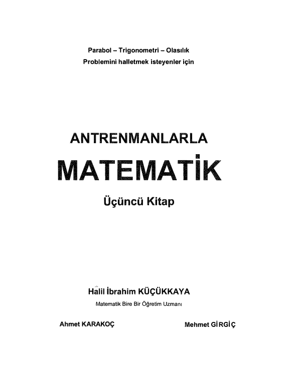 Antrenmanlarla Matematik - 3. Kitap