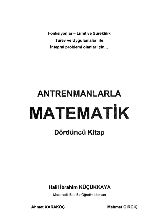 Antrenmanlarla Matematik 4: İleri Düzey Problem Çözümleri - Akın Yayıncılık