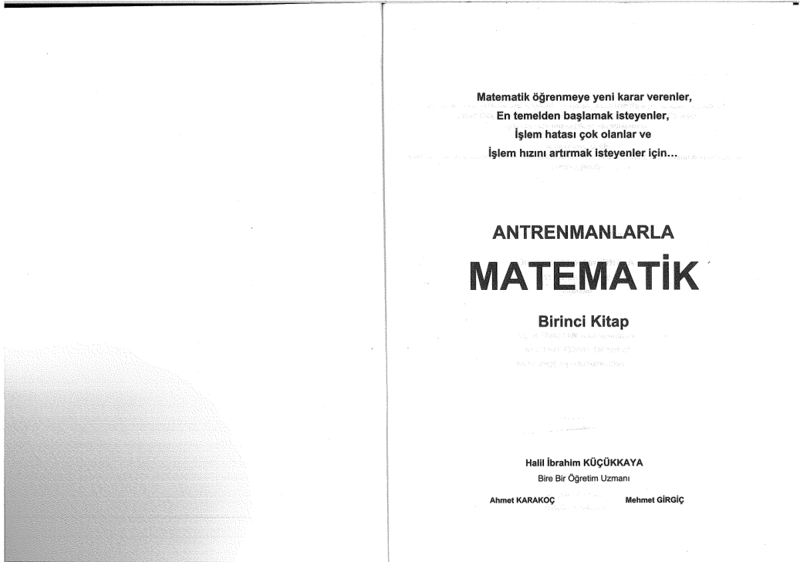 Antrenmanlarla Matematik 1. Kitap: Temel Seviye