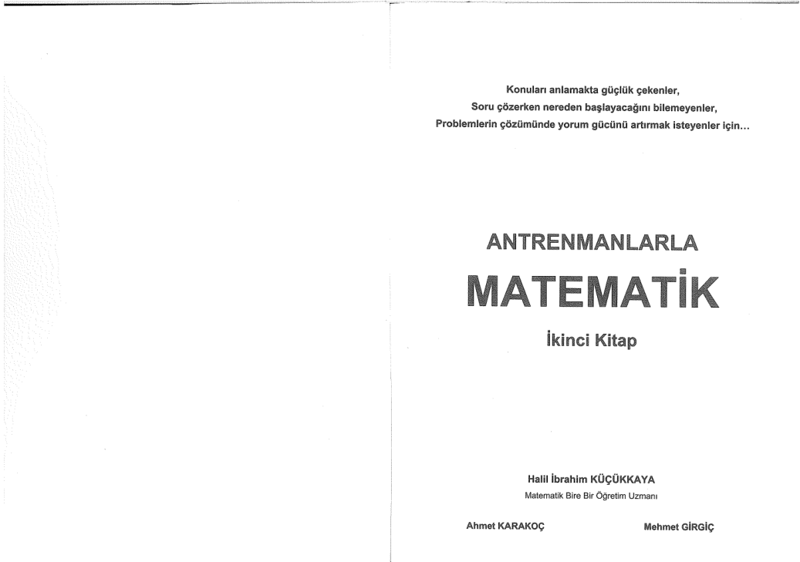Antrenmanlarla Matematik 2. Kitap