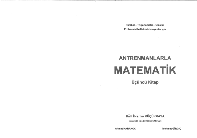 Antrenmanlarla Matematik 3. Kitap