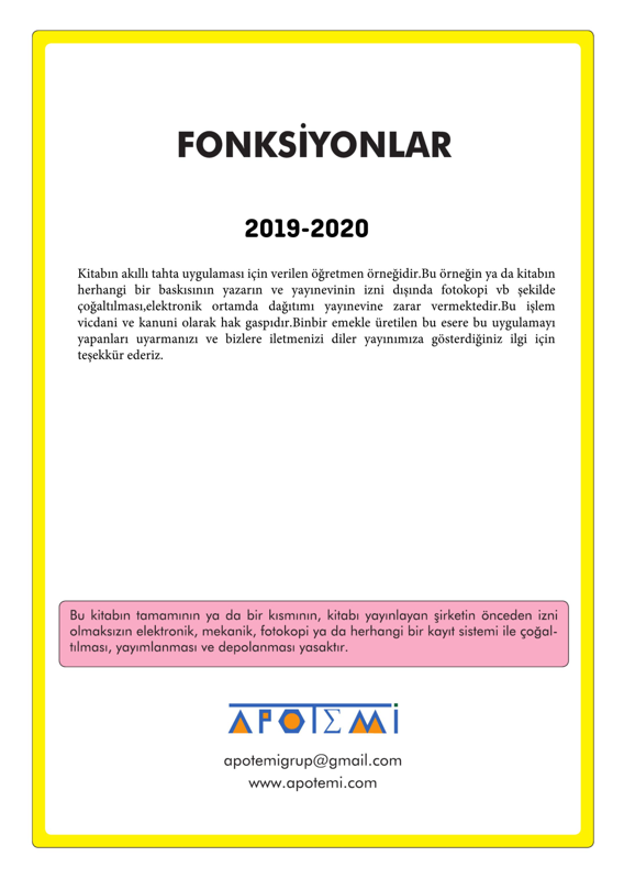 Apotemi Fonksiyonlar Fasikülü