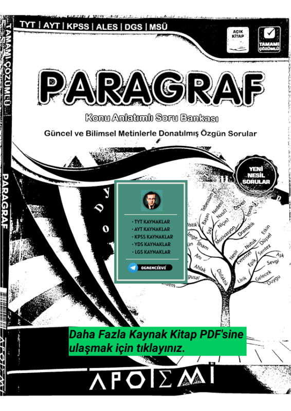 Apotemi Yayıncılık 2021 Paragraf Fasıkül Soru Bankası