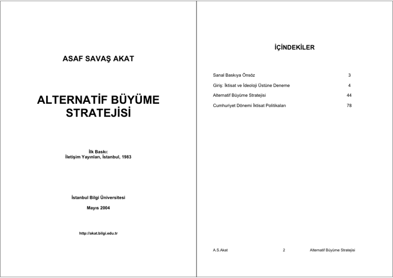 Akat Alternatif Büyüme Stratejisi - Asaf Savaş Akat