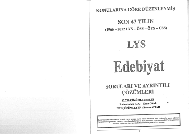 Ay Yayınları Son 47 Yıl Edebiyat Soru Bankası