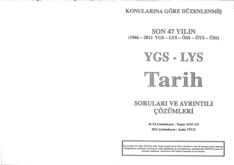 A Yayınları Son 47 Yılın Tarih Soruları ve Çözümleri