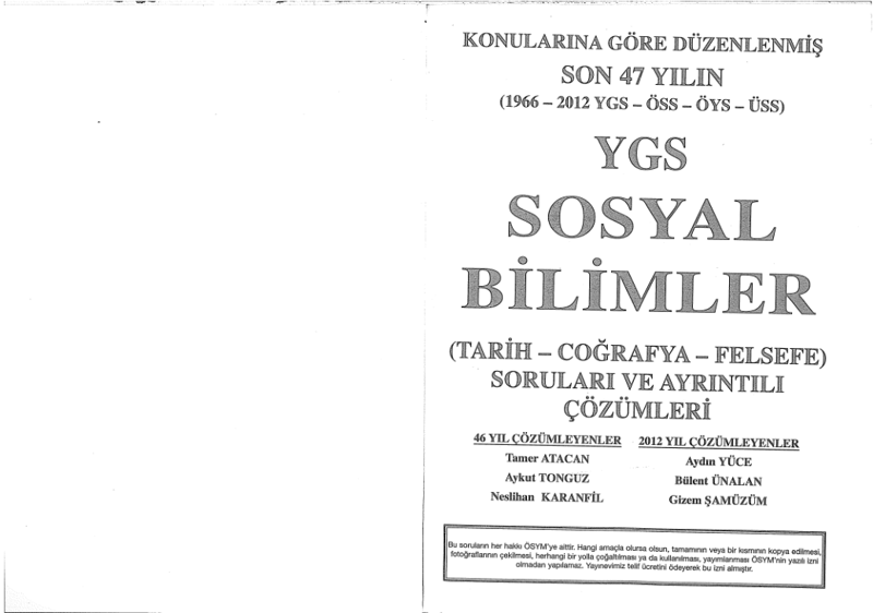 Ayayınları Son 47 Yıl YGS Sosyal Bilimler