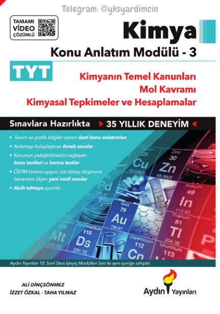 Aydın Yayınları TYT Kimya 3. Konu Anlatım Modülü