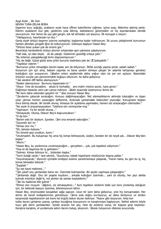 Ayşe Kulin Bir Gün