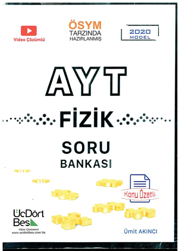 AYT Fizik 345 Yayınları Soru Bankası 2020