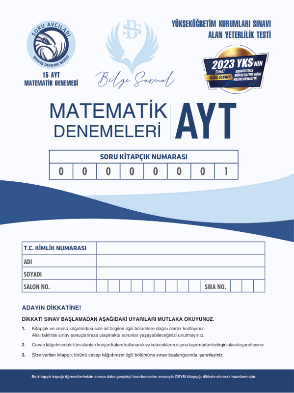 Bilgisarmala YT Matematik Denemesi Güncel Müfredat Çözümlü Tevokitap