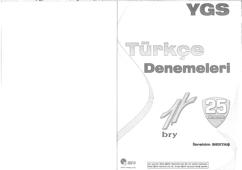 Birey YGS 25 Türkçe Denemeleri