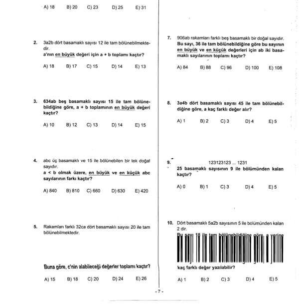 Birikim Matematik Soru Bankası