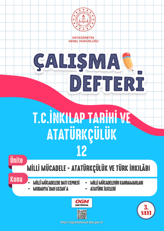 12. Sınıf İnkılap Tarihi Çalışma Defteri: Milli Mücadele Destanı