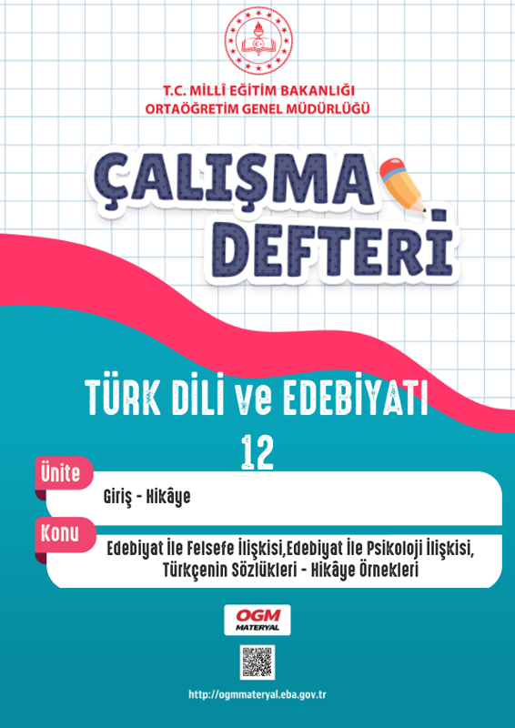 Çalışma Defteri Türk Dili Ve Edebiyatı 12. Sınıf Girişi Ve Hikayesi