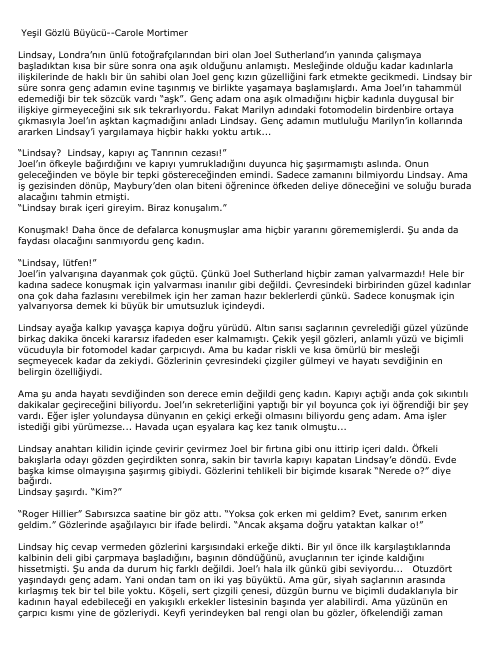 Yeşil Gözlü Büyücü: Carole Mortimer'den Büyülü Bir Aşk Hikayesi