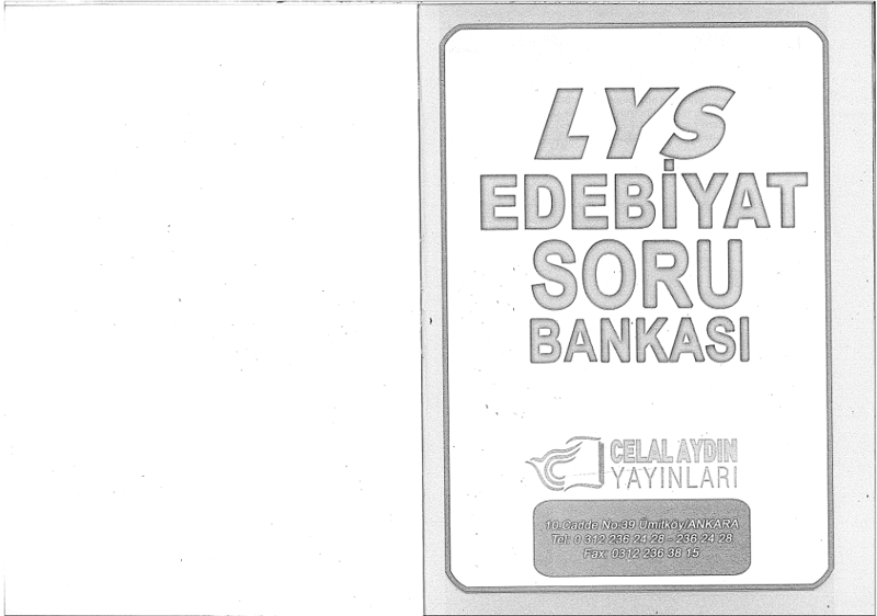 Celal Aydın LYS Edebiyat Soru Bankası B