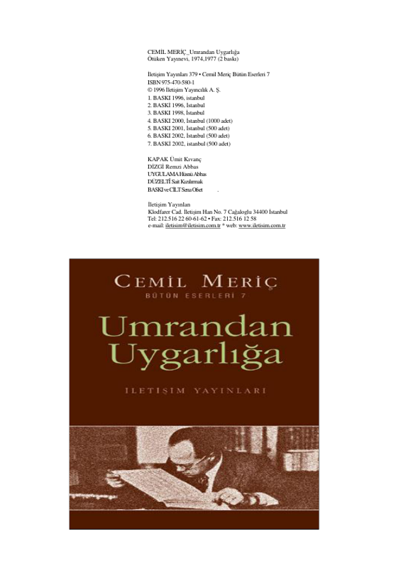 Cemil Meriç Umrandan Uygarlığa