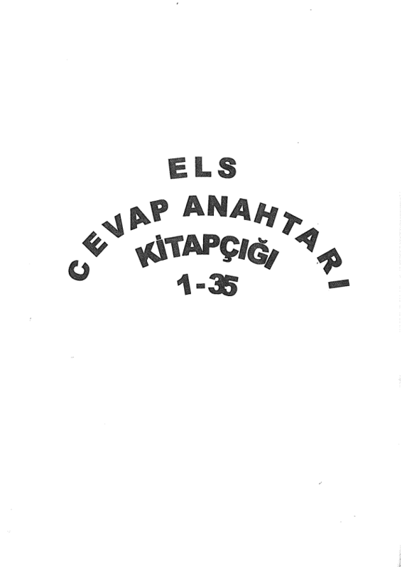 Cevap Anahtarları 1-35