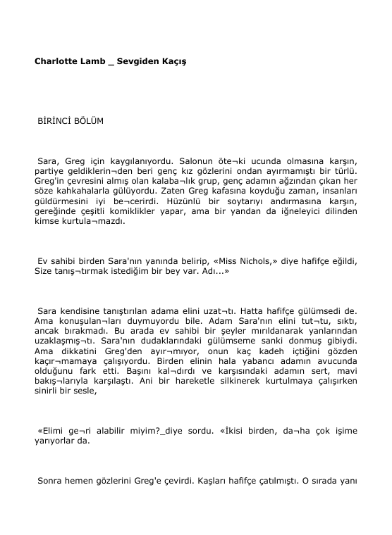 Charlotte Lamb - Sevgi'den Kaçış