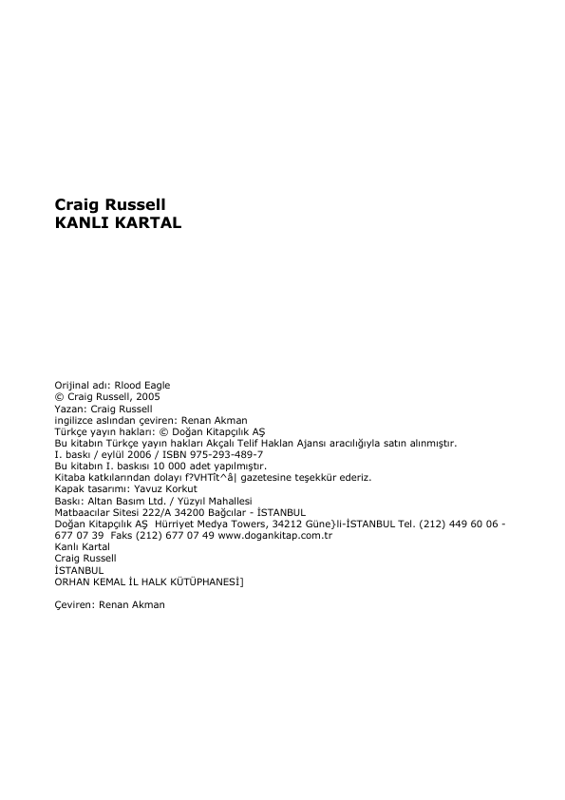 Craig Russell - Kanlı Kartal: Tarihi Polisiye