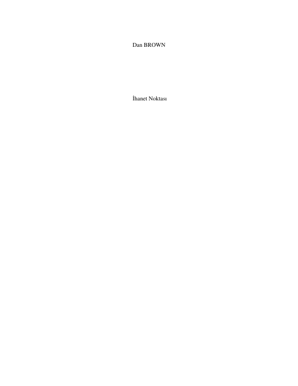 Dan Brown - İhanet Noktası