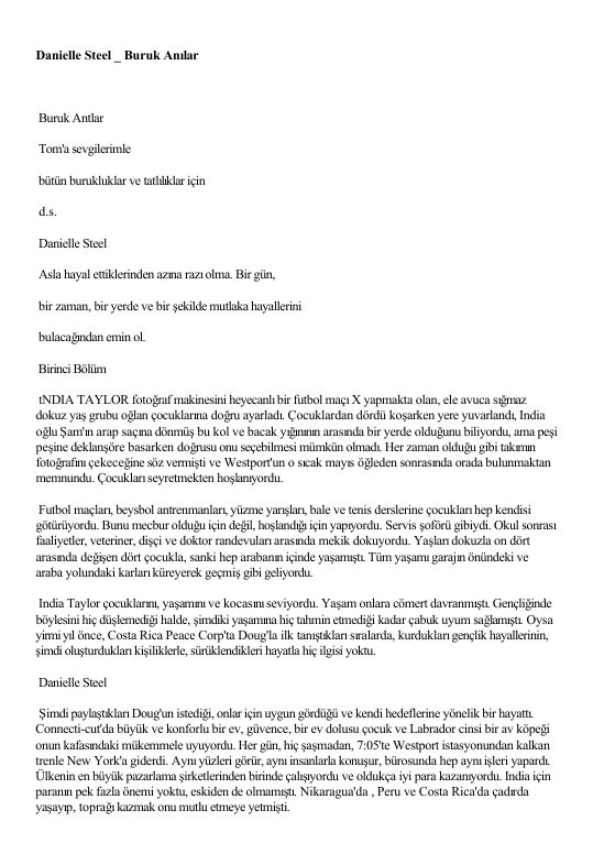 Danielle Steel Buruk Anılar