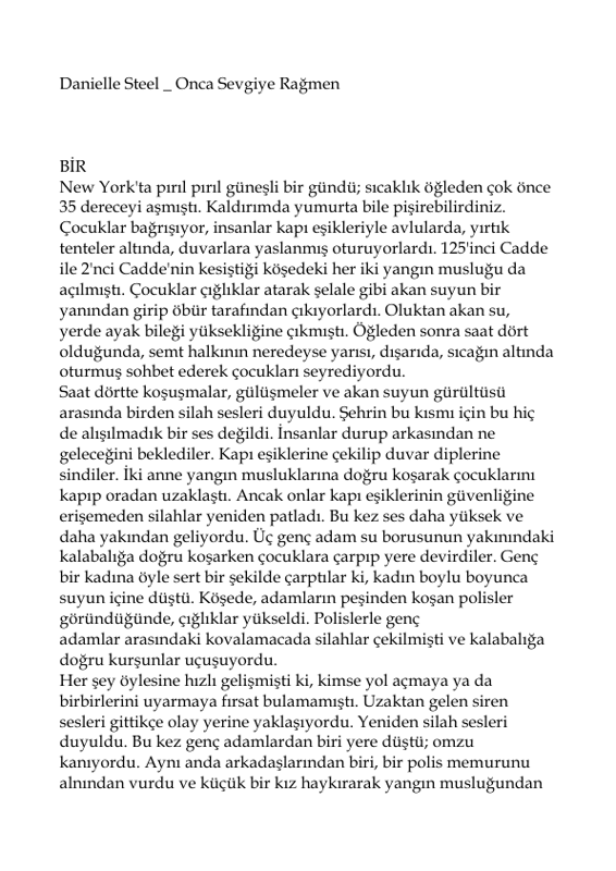 Danielle Steel Onca Sevgiye Rağmen