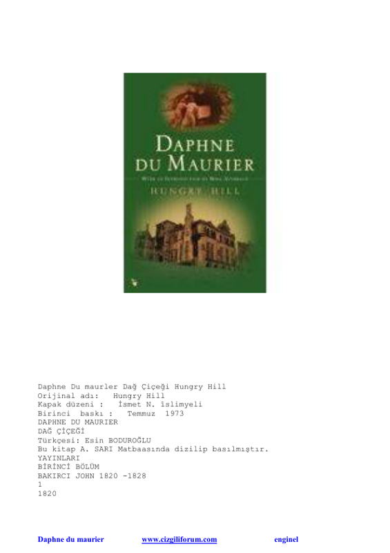 Daphne Du Maurier Dağ Çiçeği