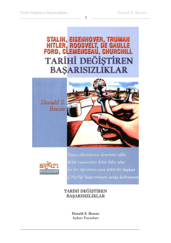 Donald S. Besore Tarihi Değiştiren Başarısızlıklar