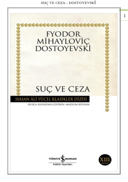 Dostoyevski Suç Ve Ceza İş Bankası