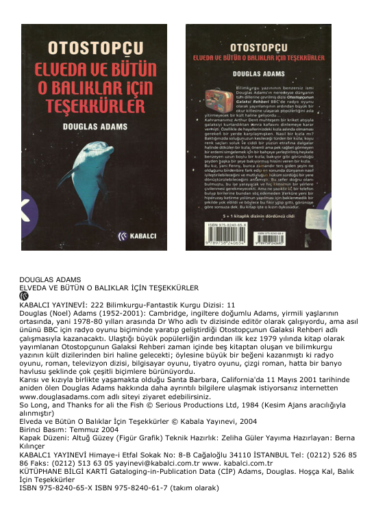 Otostopçunun Galaksi Rehberi: Douglas Adams'tan Kült Bilimkurgu