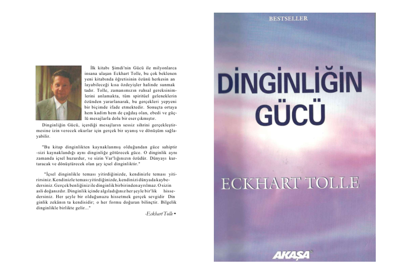 Eckhart Tolle Dinginliğin Gücü