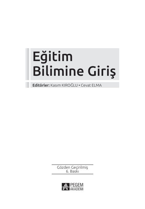Eğitim Bilimine Giriş