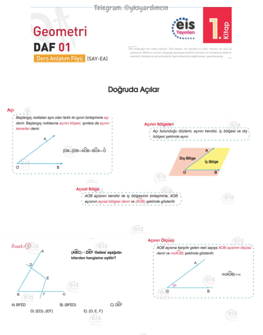 Eis Yayınları TYT-AYT Geometri DAF 1. Kitap