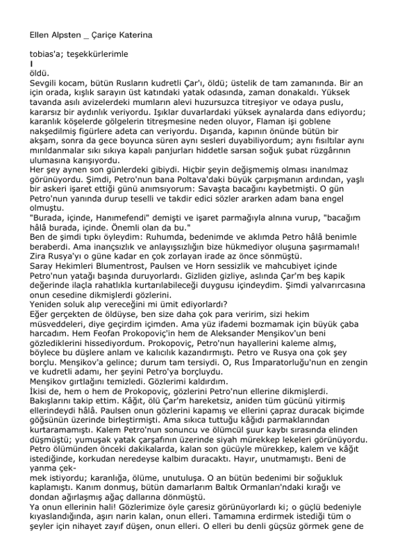 Çariçe Katerina: Bir İmparatoriçenin Yükselişi - Ellen Alpsten